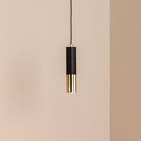 Domiluce Orino pendant light, black/gold, metal, GU10