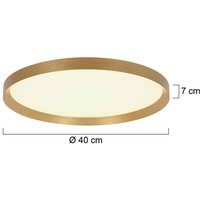 Steinhauer Flady taklampa LED, guldfärgad, Ø 40 cm direkt/indirekt