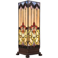 Clayre&Eef Bordslampa 5906 med färgad glasskärm