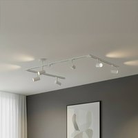 Lindby track lighting system Linaro, GU10, 6-bulb, white, C-shape