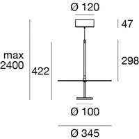 Linea Light LED-hänglampa Stilo_P, vit, Ø 35 cm, IP40