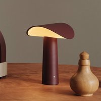GEJST LED rechargeable table lamp Lium, burgundy, 2,700 K, USB