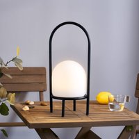 Lindby Eleia luminaire de terrasse LED, noir, métal, batterie rechargeable