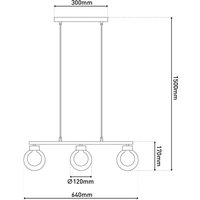 Näve Hänglampa Donika, 3 lampor, glas, brun, bärnsten, G9
