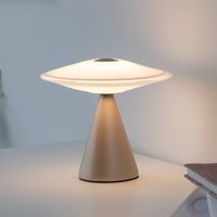 Lampe à poser LED Elipsa de Paul Neuhaus, blanc/bronze, à intensité variable