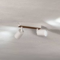 Envostar Tino ceiling spotlight 2-bulb white/wood