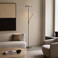 Lucande Raymond LED floor lamp, titanium colour, CCT, reading light