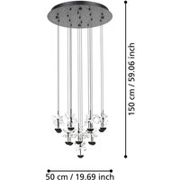 EGLO Stars of Light Pendant Light Pianopoli Black 50x113 cm