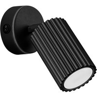 Wandstrahler Karbon, schwarz, Ausladung 16 cm, Schalter, Alu