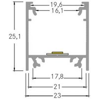 BRUMBERG add-on profile height 25 mm length 1 m white