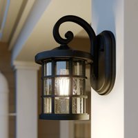 Lindby outdoor wall lamp Ankea, black, height 28 cm, IP23, E27