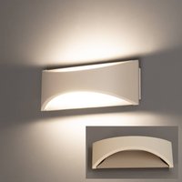 FISCHER & HONSEL LED-vägglampa Rio, gråbeige/sandfärgad, bredd 23 cm, metall