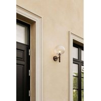 Nuura Aps Nuura utomhusvägglampa Miira, Ø 20 cm, mörkbrons/klar
