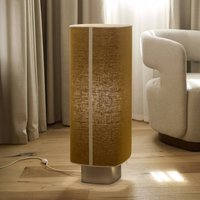 MARKET SET Dolce floor lamp, curry yellow, linen, E27
