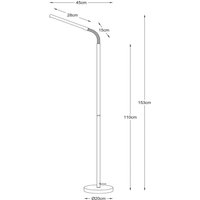 Lucide LED floor lamp Gilly, white, flexible, metal, height 153 cm