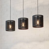EGLO Manby pendant light, length 90 cm, black, 3-bulb, steel