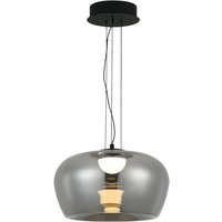 Viokef Nadia LED hanging light, Ø 16 cm, smoky grey, glass