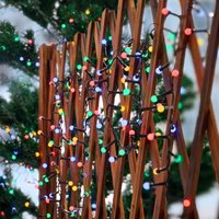 Lindby LED fairy lights Miyu, RGB, timer, 15 m, IP44