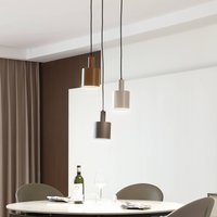 Lindby suspension Ovelia, marron/café/beige, 3 lampes, E27