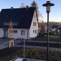 Albert Leuchten LED lamp post 861 with cone louvre