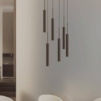 Audo Copenhagen Suspension Audo Tubulaire, à 6 lampes, anneau, bronze, aluminium