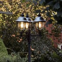 Konstsmide Lampadaire d'extérieur Parma à 3 lampes avec toit en acier inoxydable