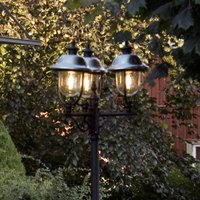Konstsmide Parma lamp post, 3-bulb with stainless steel roof