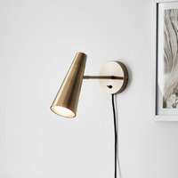 Markslöjd Peak wall spotlight, 1-bulb, antique brass