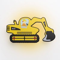 Elobra LED wall light excavator with plug, yellow, dimmable