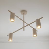 Lindby taklampa Marilou, beige, 4 lampor, Ø 70 cm