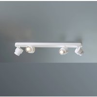 Escale Spot LED BRUSH, blanc, 70 cm, à 4 lampes, métal, à intensité variable, 2 700 K