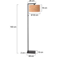 Steinhauer Lampadaire Stang, noir/marron, hauteur 160 cm, liège