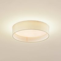 Lindby LED-taklampa Eilif, tyg, vit, Ø 40 cm, CCT