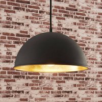 Lindby pendant light Leya, black/gold, metal, Ø 30 cm, E27