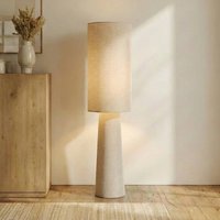 Lindby Elfie floor lamp, height 124 cm, beige, linen, 2x E27