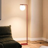 Gulvlampe Zac, opal/vinrød, 1 lyskilde