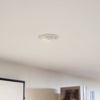 PRIOS Plafonnier encastré Fibur, blanc, zinc, Ø 8,2 cm, lot de 3