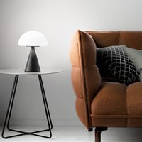 Fabas Luce LED table lamp Blip, black/white, glass, CCT, touch dimmer