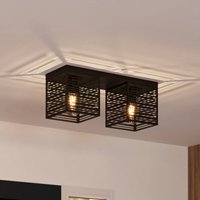 EGLO Taklampa Piedritas, två svarta fyrkantiga skärmar