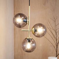 Dyberg Larsen Como pendant light, 3-bulb, brass