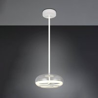 Trio Lighting Tarsia LED hanging light, matt white, Ø 40 cm, glass