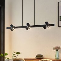 Lindby pendant light Savoli, 116 cm, black, 6-bulb, steel