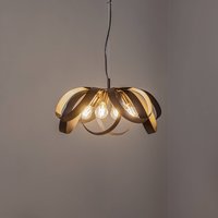Euluna Petla pendant light, black/gold, metal, Ø 65 cm
