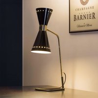 lampe de table Stilnovo Megafono, noire, hauteur 62 cm, métal