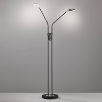 FISCHER & HONSEL Dent LED floor lamp, dimmable, CCT, 2 x 6W black
