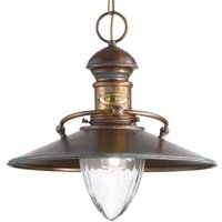 Cremasco Taklampa Scia i antik stil, bronserat grön