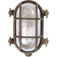 Moretti Luce Utomhusvägglampa Tortuga oval 17 cm mässing