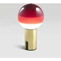 MARSET batteridriven bordslampa Dipping Light, röd/mässing, dimbar