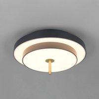 Trio Lighting Plafonnier LED Keaton, noir/doré, Ø 40 cm, CCT