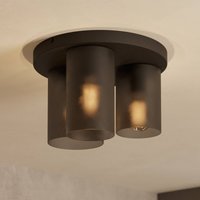 EGLO Plafonnier Colomera, noir/gris, à 3 lampes.